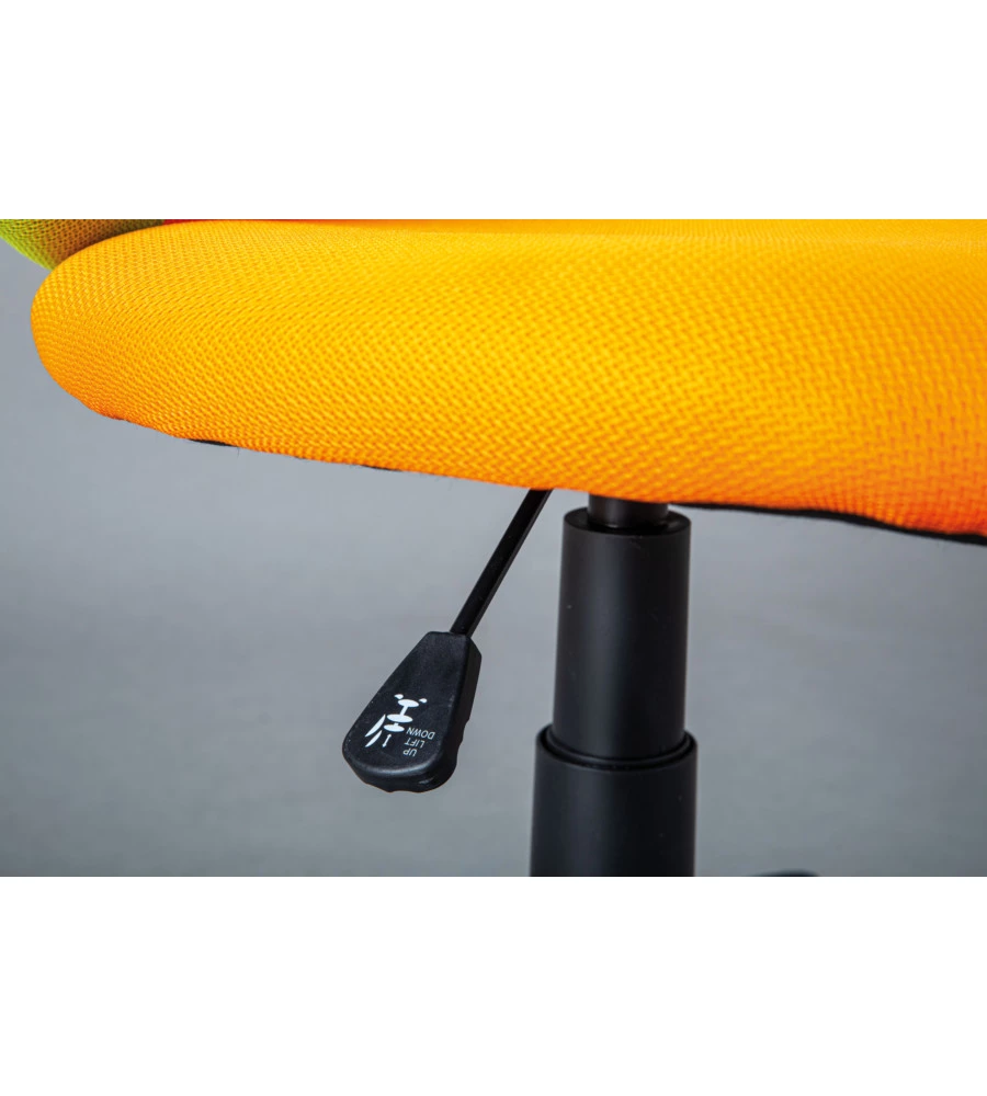 SEDIA UFFICIO TESSUTO ARANCIONE E GIALLO, 52X56X94-103,5 CM