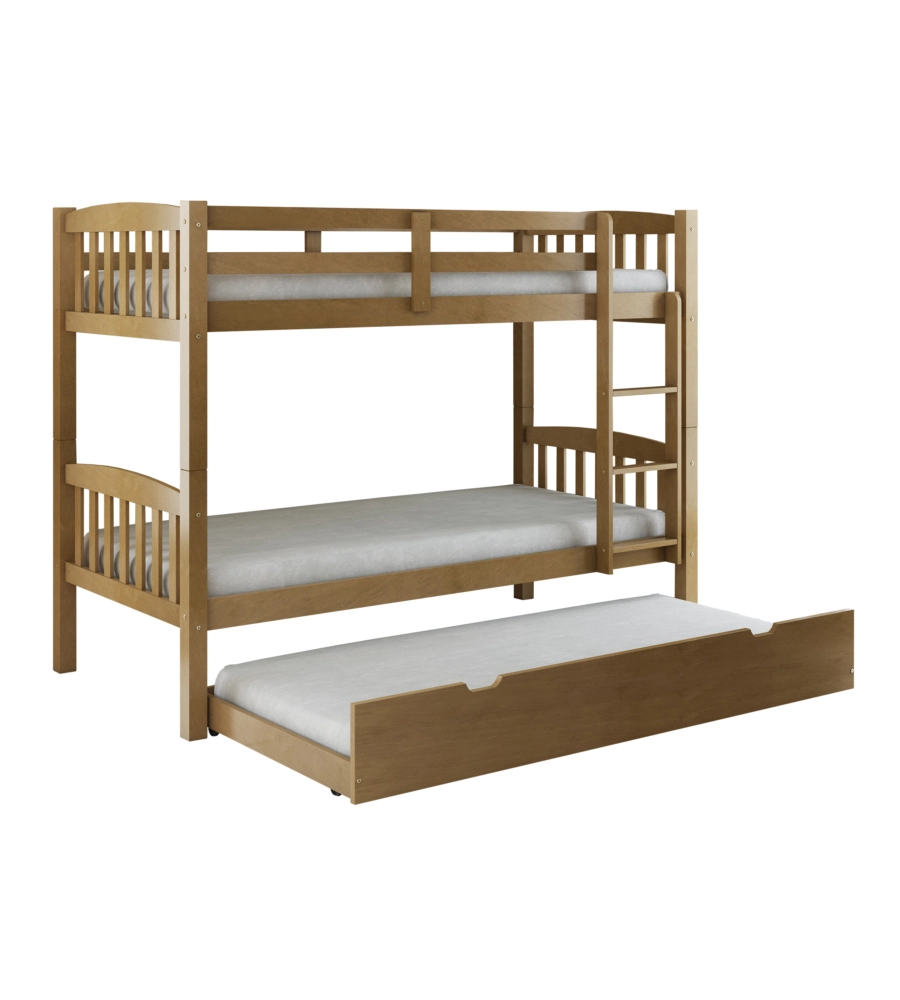 LETTO A CASTELLO BELLAHOME "TOLOSA" IN PINO MASSELLO MIELE 201,5X97,5X156 CM