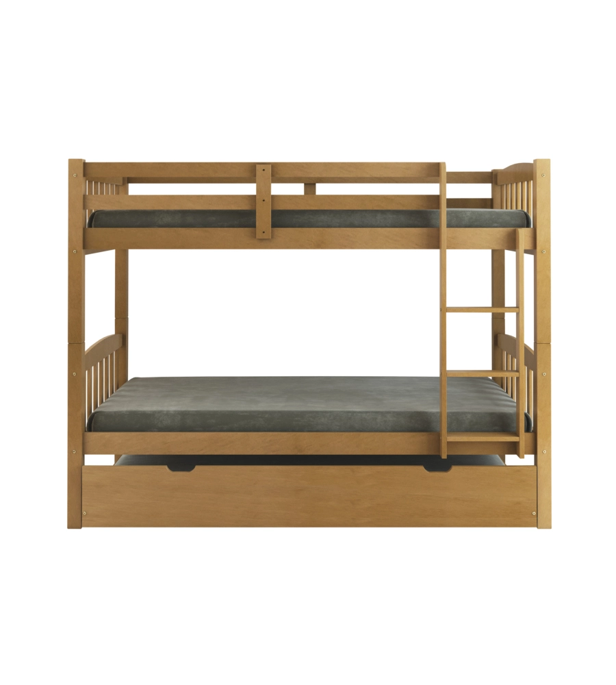 LETTO A CASTELLO BELLAHOME "TOLOSA" IN PINO MASSELLO MIELE 201,5X97,5X156 CM