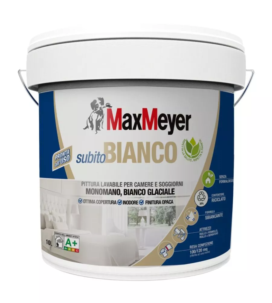 Pittura murale lavabile Max Meyer "Subito bianco" bianco 10 lt