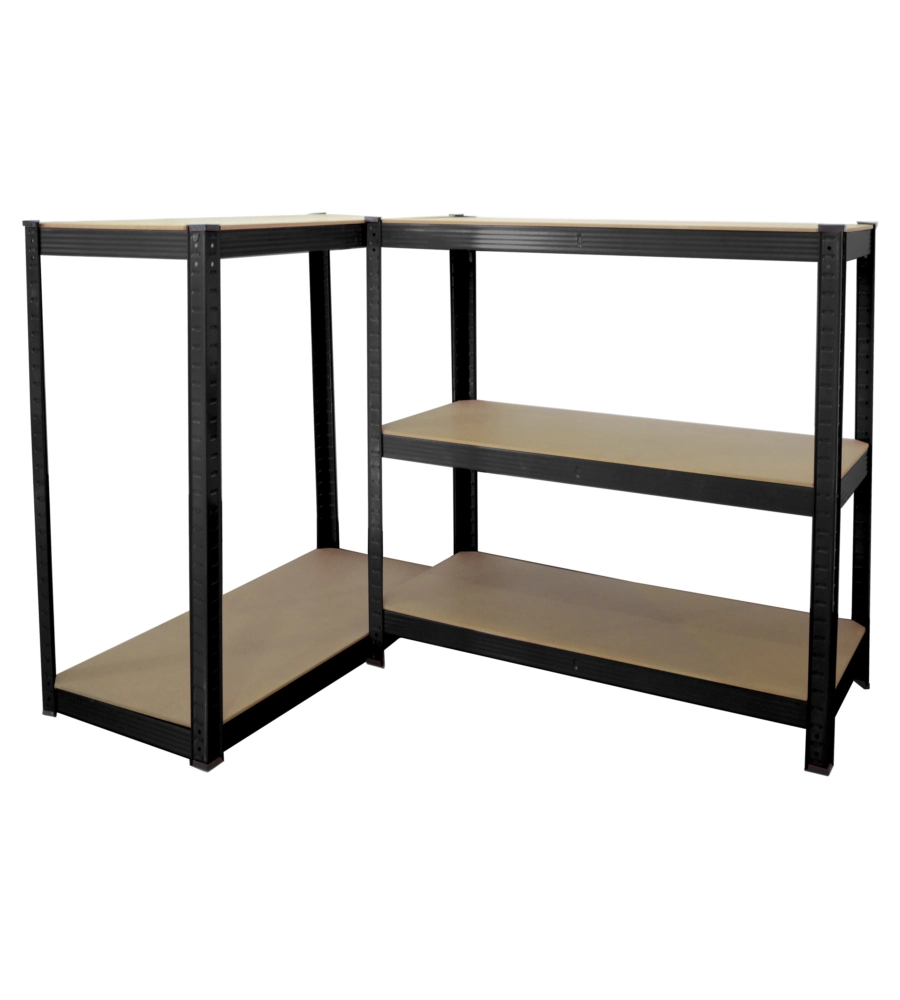 SCAFFALE IN METALLO E LEGNO CON 5 RIPIANI, 90x40x180 CM PORTATA 175 KG - GRIMA