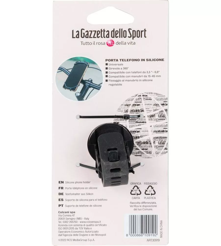 PORTA TELEFONO UNIVERSALE E GIREVOLE GAZZETTA DELLO SPORT IN SILICONE