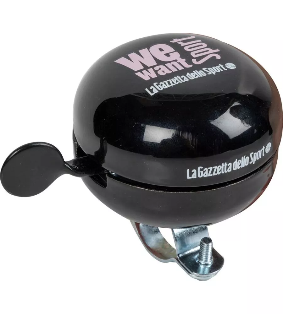 CAMPANELLO PER BICICLETTA GAZZETTA DELLO SPORT NERO, DIAMETRO 60 MM
