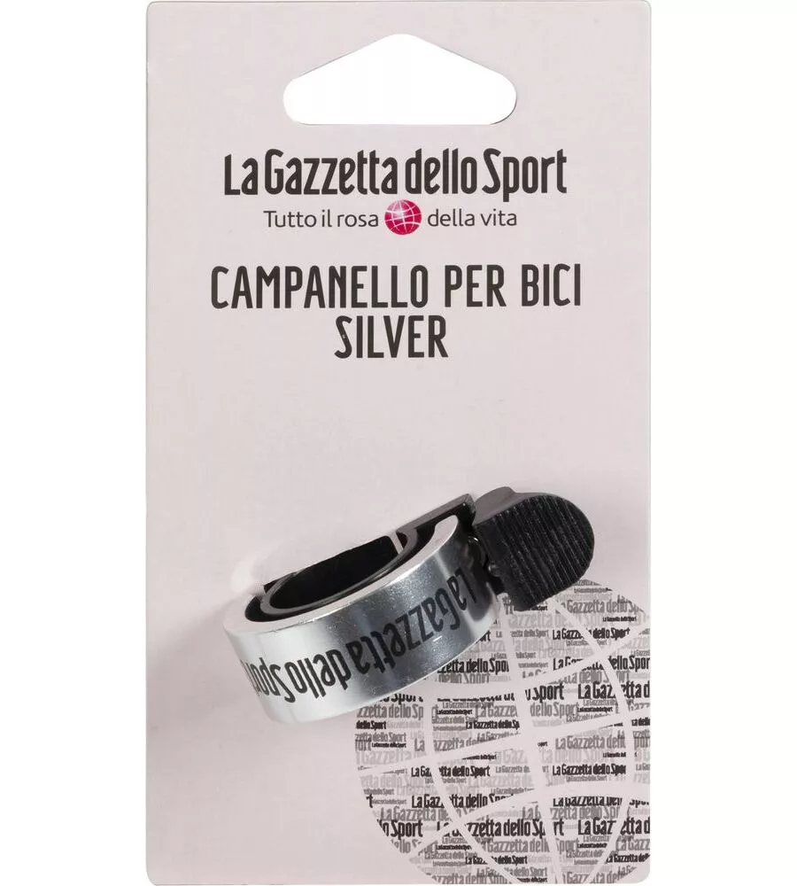 CAMPANELLO PER BICICLETTA GAZZETTA DELLO SPORT SILVER, DIAMETRO 22,2 CM