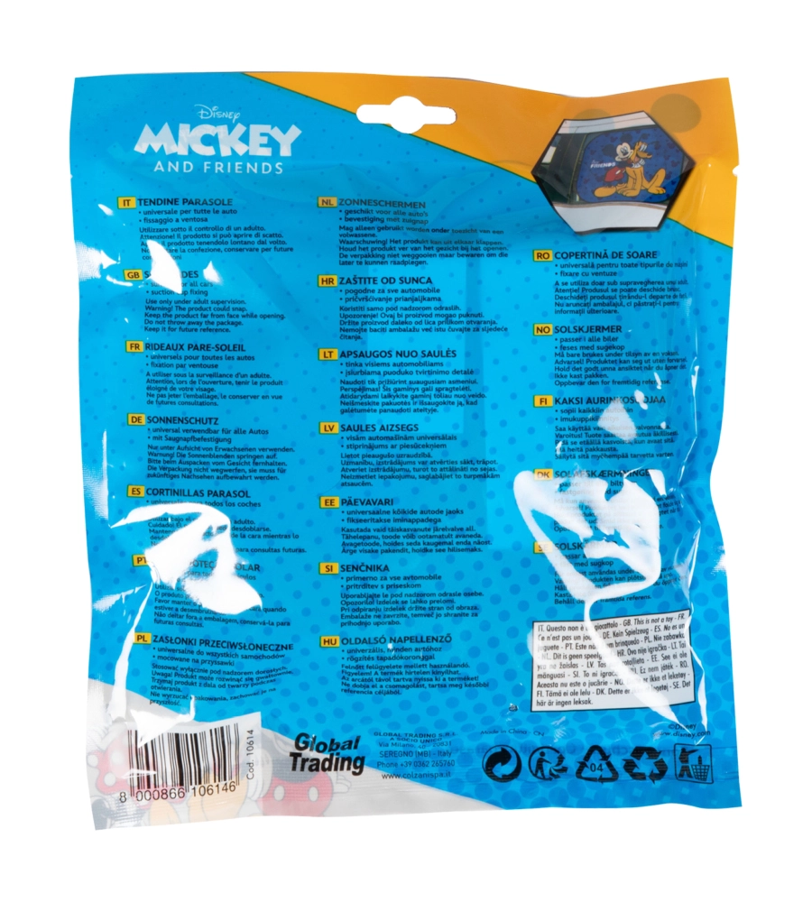 COPPIA TENDINE AUTO LATERALI "DISNEY MICKEY MOUSE" 44X35 CM