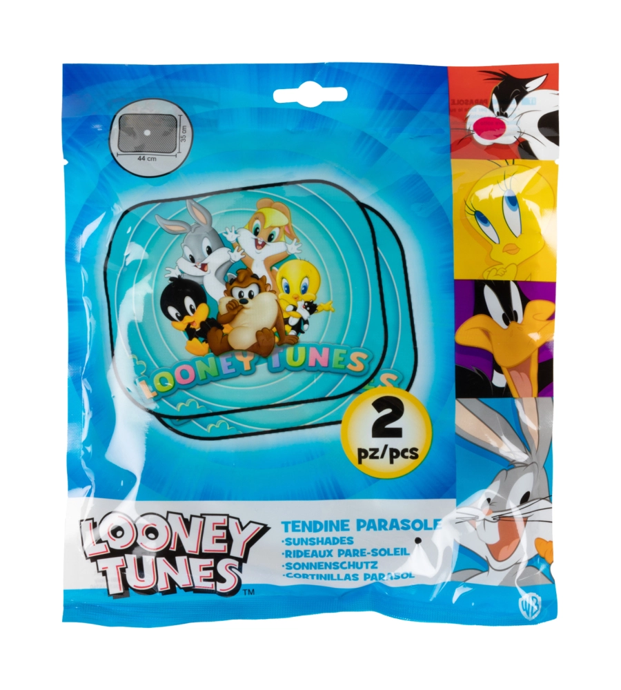 COPPIA TENDINE AUTO LATERALI "LOONEY TUNES" 44X35 CM