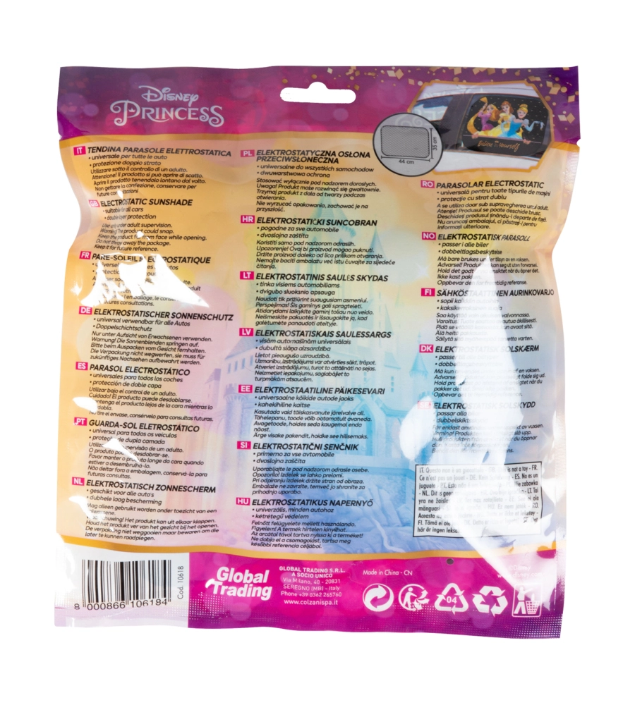 TENDINA LATERALE STATICA "DISNEY PRINCESS" 44X35 CM