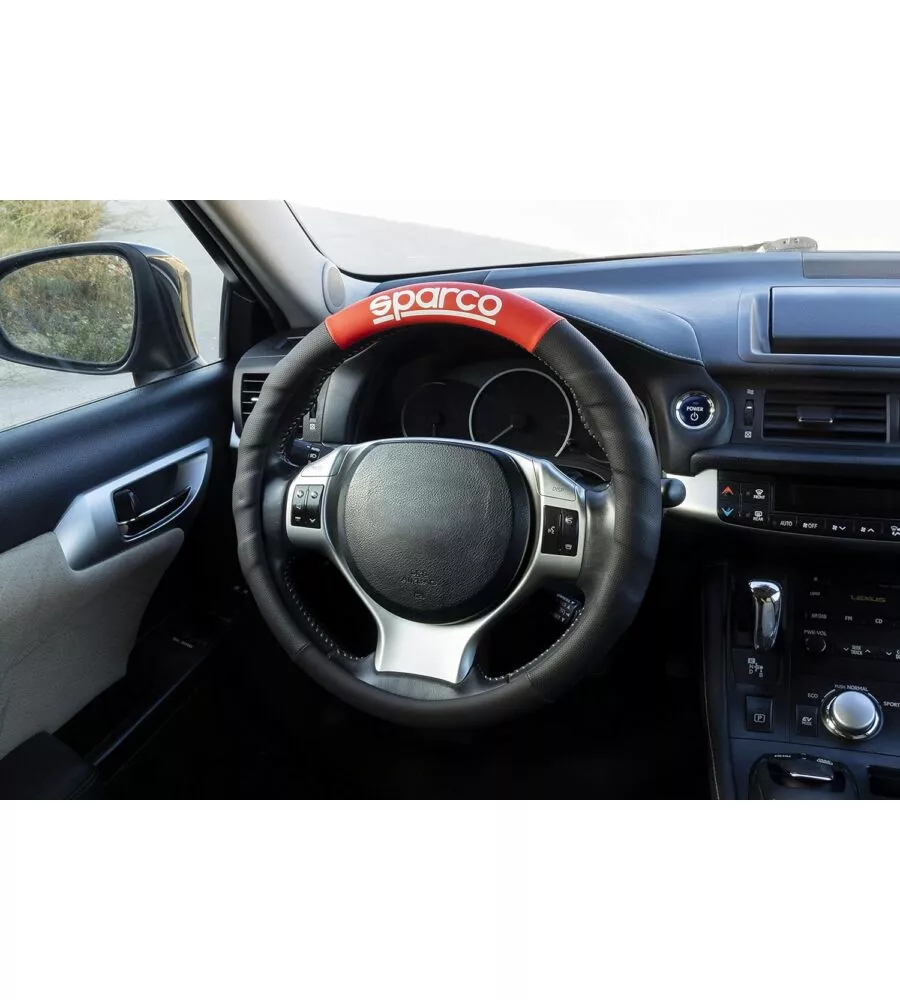 COPRIVOLANTE UNIVERSALE PER AUTO SPARCO NERO E ROSSO