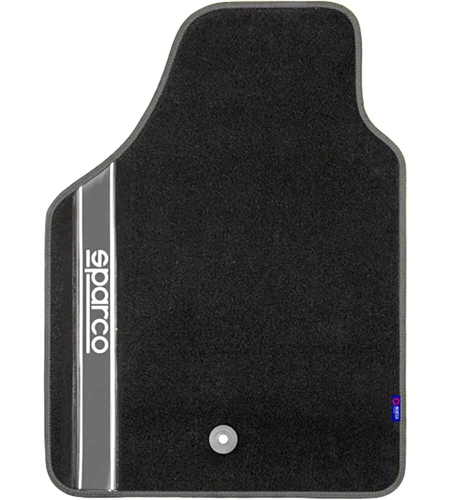 SET 4 PEZZI TAPPETI MOQUETTE PER AUTO SPARCO GRIGIO E NERO
