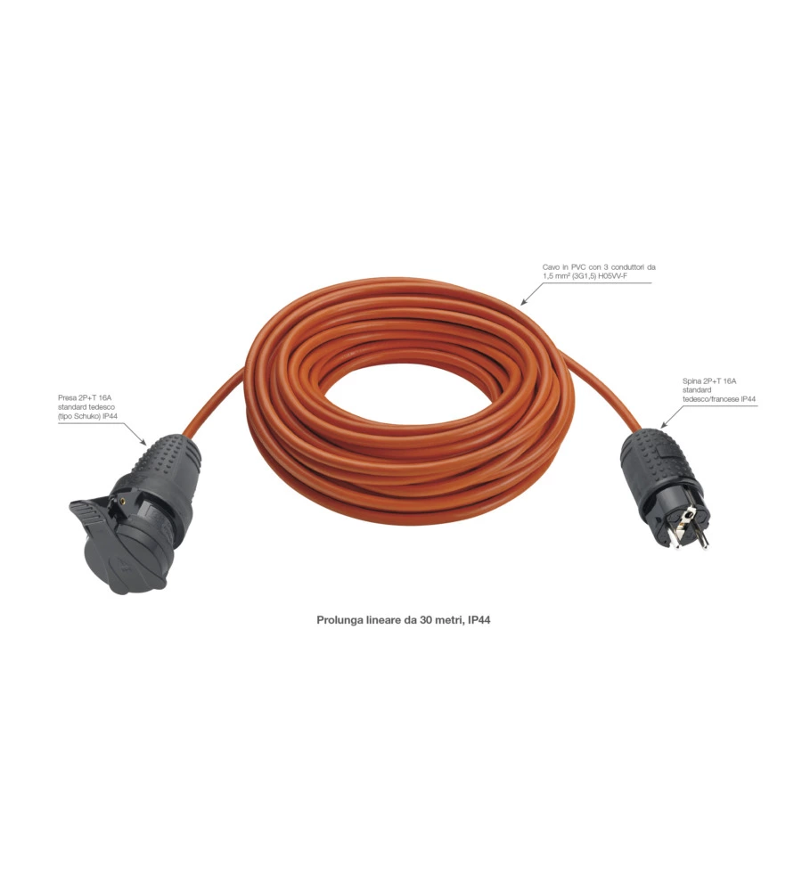 CAVO PROLUNGA UNIVERSALE LINEARE VIMAR CON 3 CONDUTTORI DA 1,5 MM 30 M