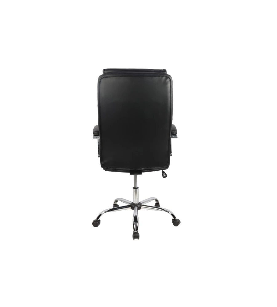 SEDIA UFFICIO "PRINCETON" IN ECOPELLE NERA, 64X75X115-123 CM