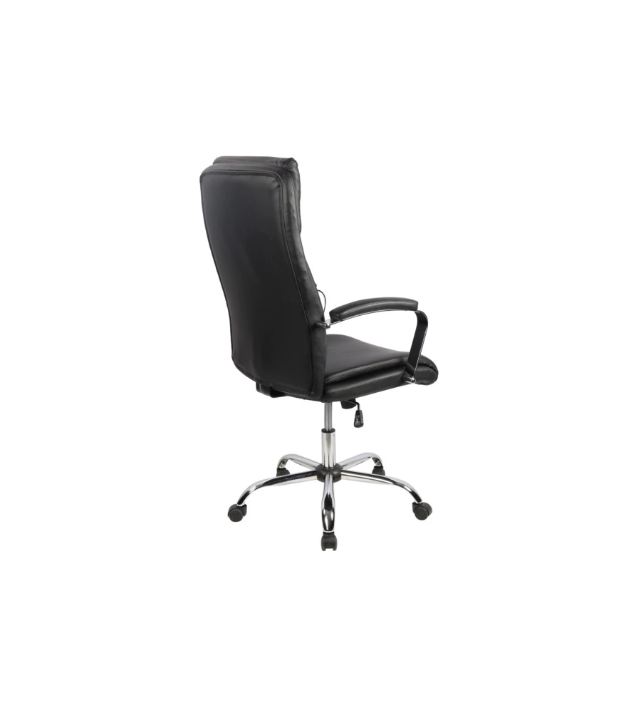 SEDIA UFFICIO "PRINCETON" IN ECOPELLE NERA, 64X75X115-123 CM