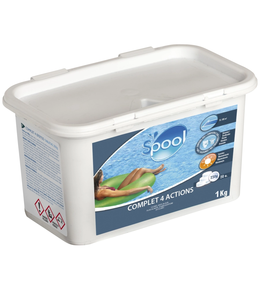 TRATTAMENTO 4 AZIONI PER PISCINE GRE TAVOLETTE DA 250 GR 1 KG