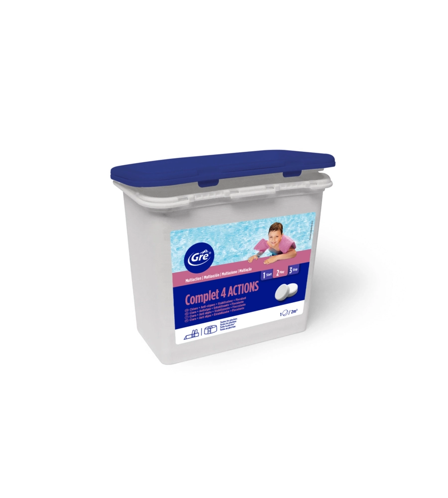 TRATTAMENTO 4 AZIONI PER PISCINE TAVOLETTE DA 30 GR  1 KG