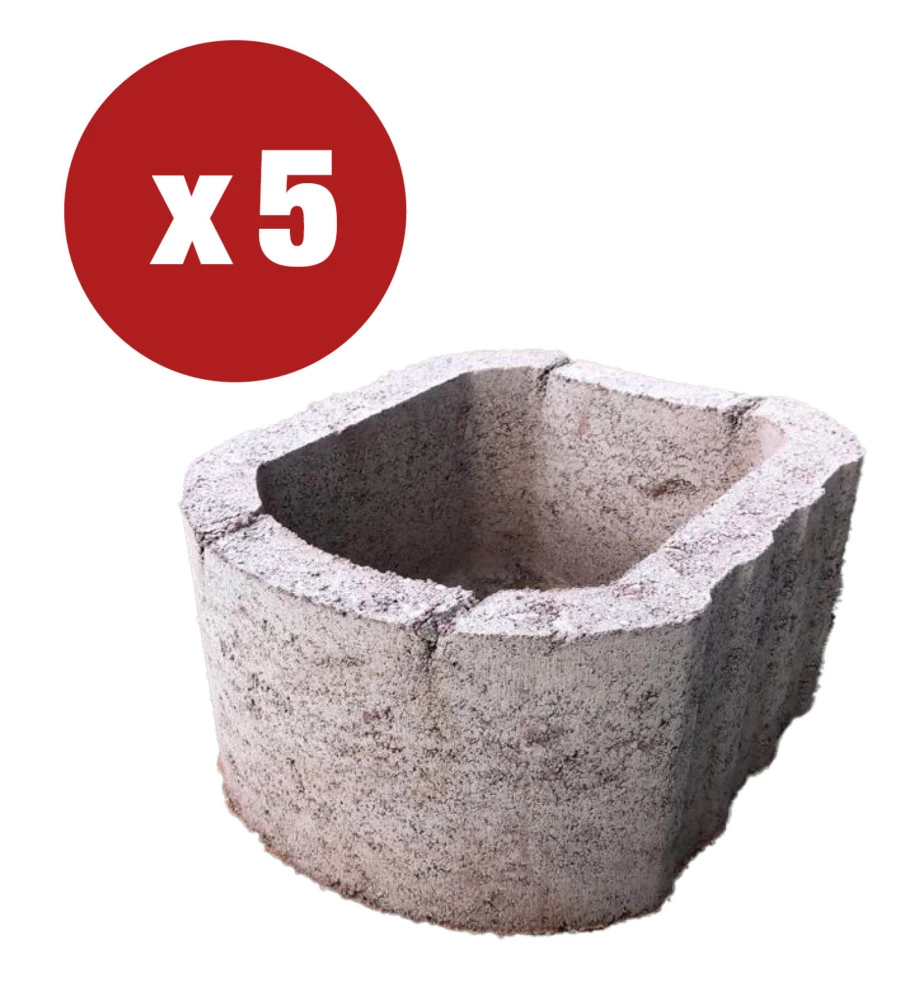 PROMO 5 PAVIMENTAZIONI DA ESTERNO MATTONE DECORATIVO ROSSO 39.5X34X19.5 CM