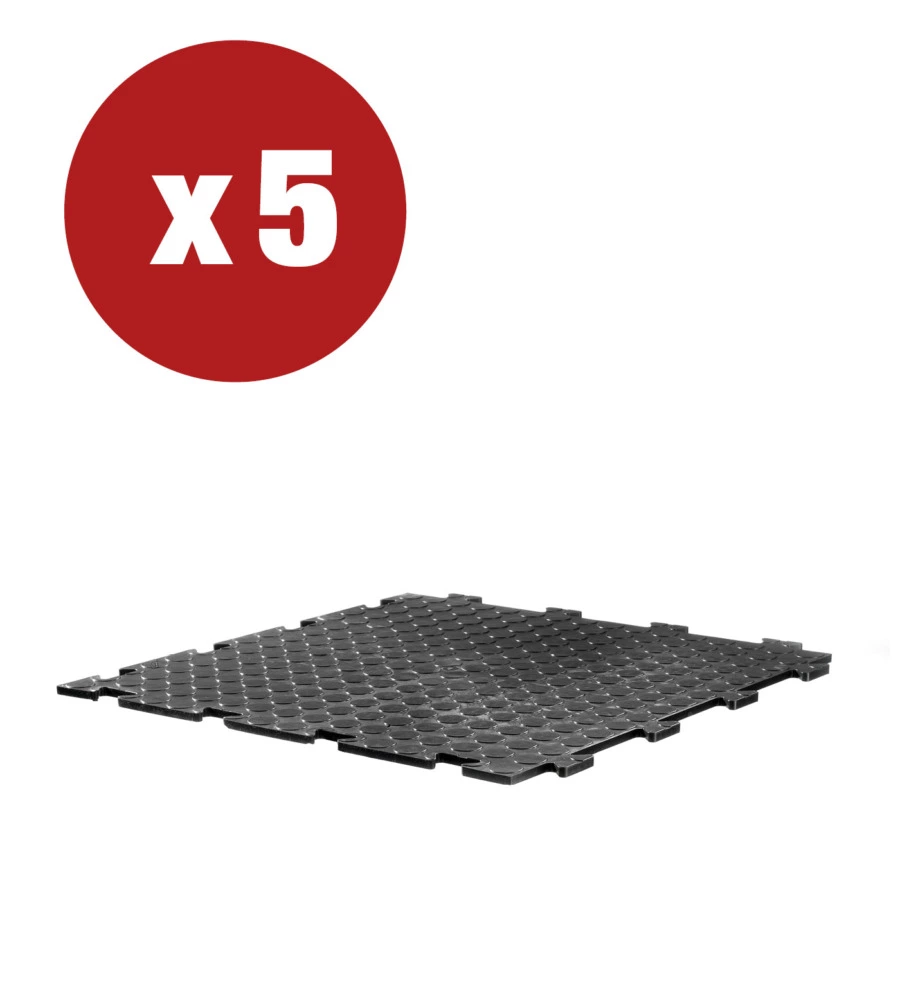 PROMO 5 PIASTRELLE IN PVC AD INCASTRO TENAX LINE - 500x500x8 MM - COLORE NERO