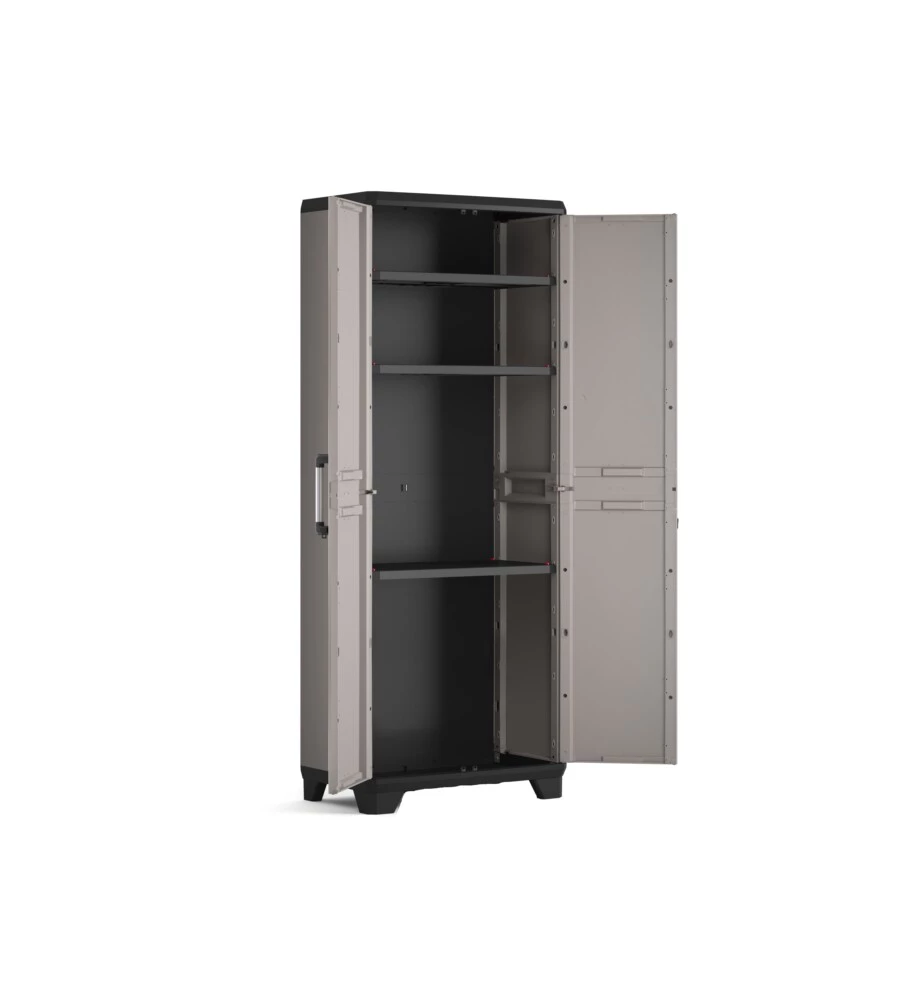 RCMBY Elite Kit Ripiano E Asta Per Armadio 154x33x15 Cm - Sistema Di Fissaggio Lungo In Alluminio E Truciolato, 142 Cm Asta Cromata