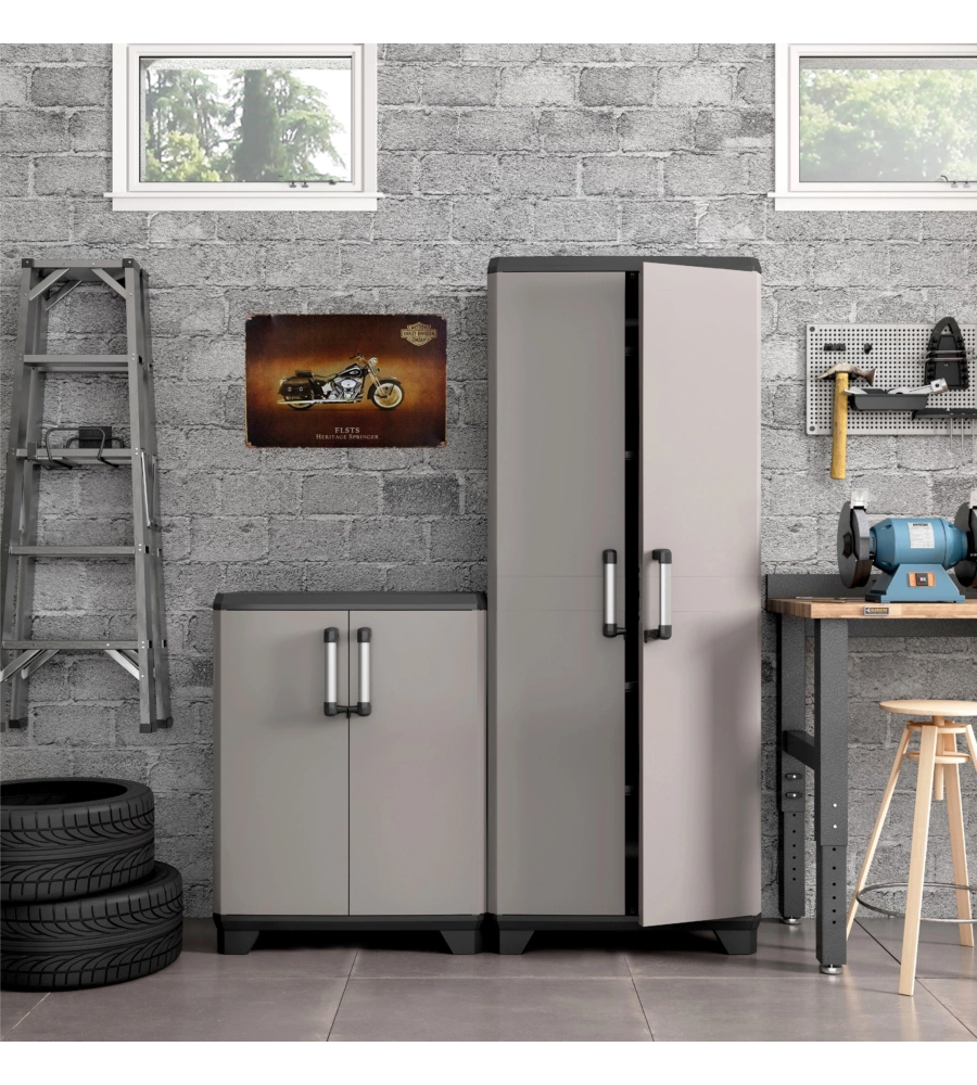 ARMADIO IN RESINA BASSO KETER "SISTEMA NEW" GRIGIO, 68X39X90 CM
