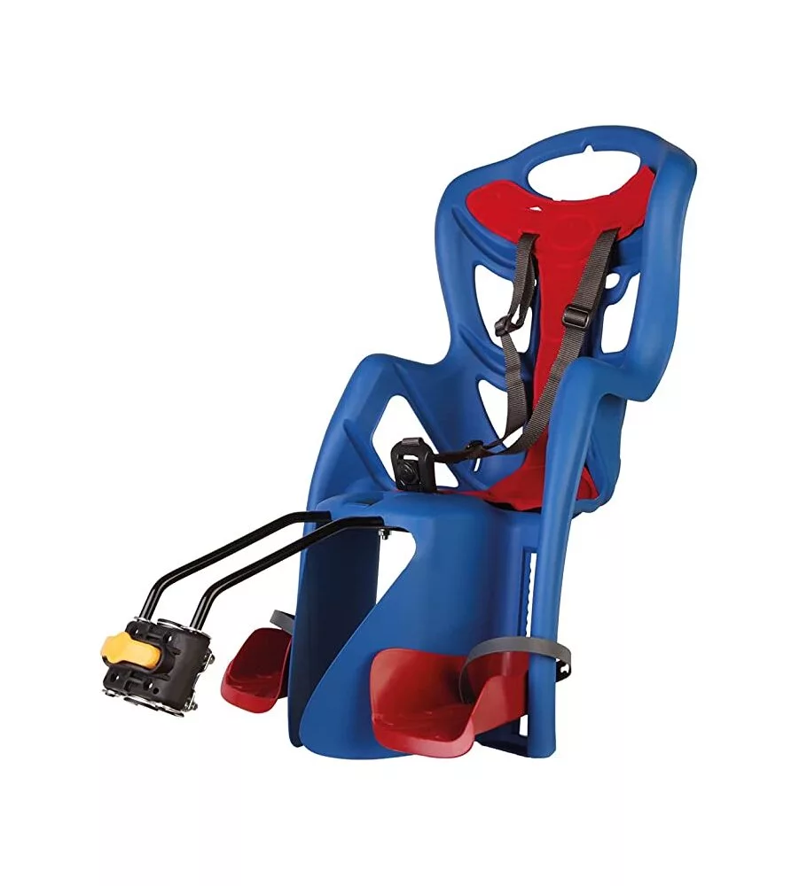 SEGGIOLINO POSTERIORE BLU PER BICICLETTA PER BAMBINI, MAX. 22 KG, DA 3 A 8 ANNI - SI FISSA AL TELAIO