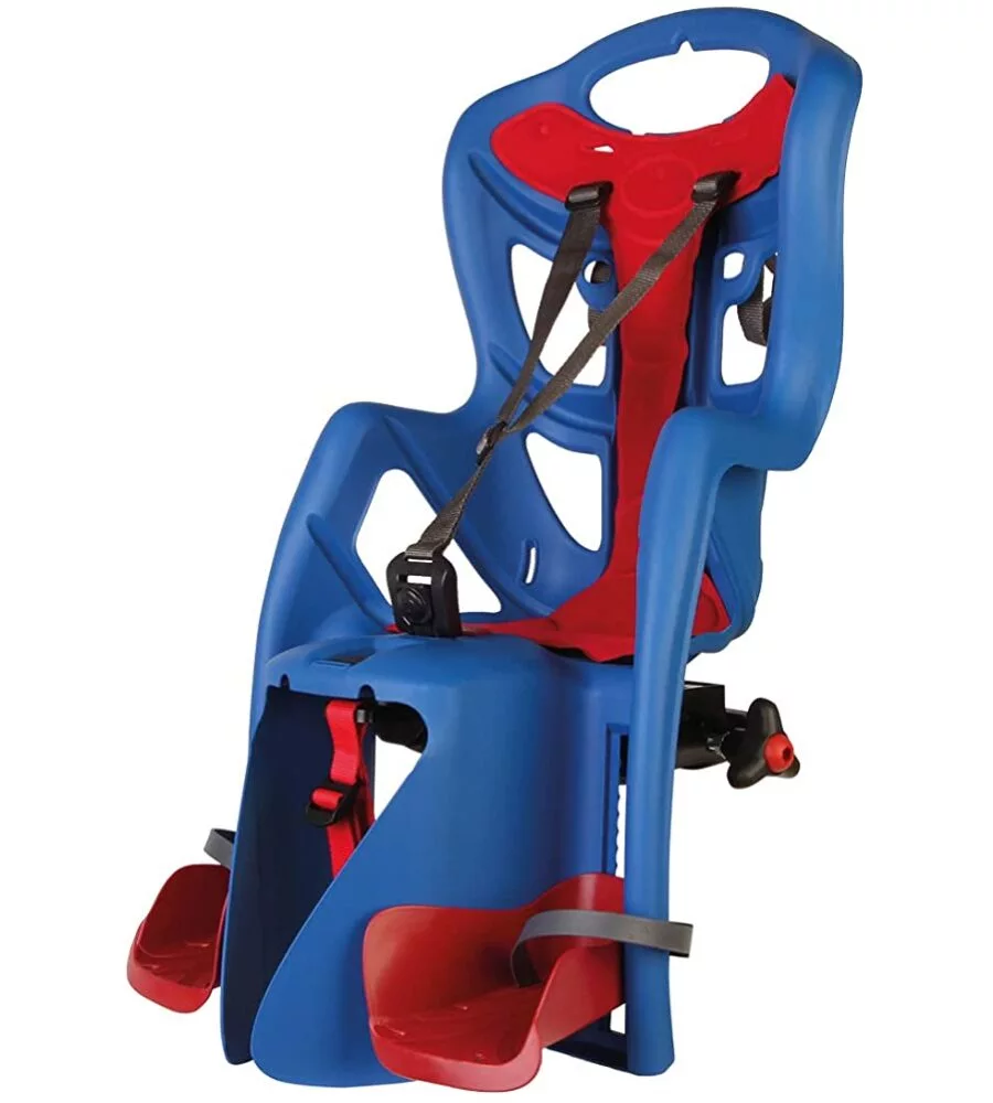 SEGGIOLINO POSTERIORE BLU PER BICICLETTA PER BAMBINI, MAX. 22 KG, DA 3 A 8 ANNI - SI FISSA AL PORTAPACCHI