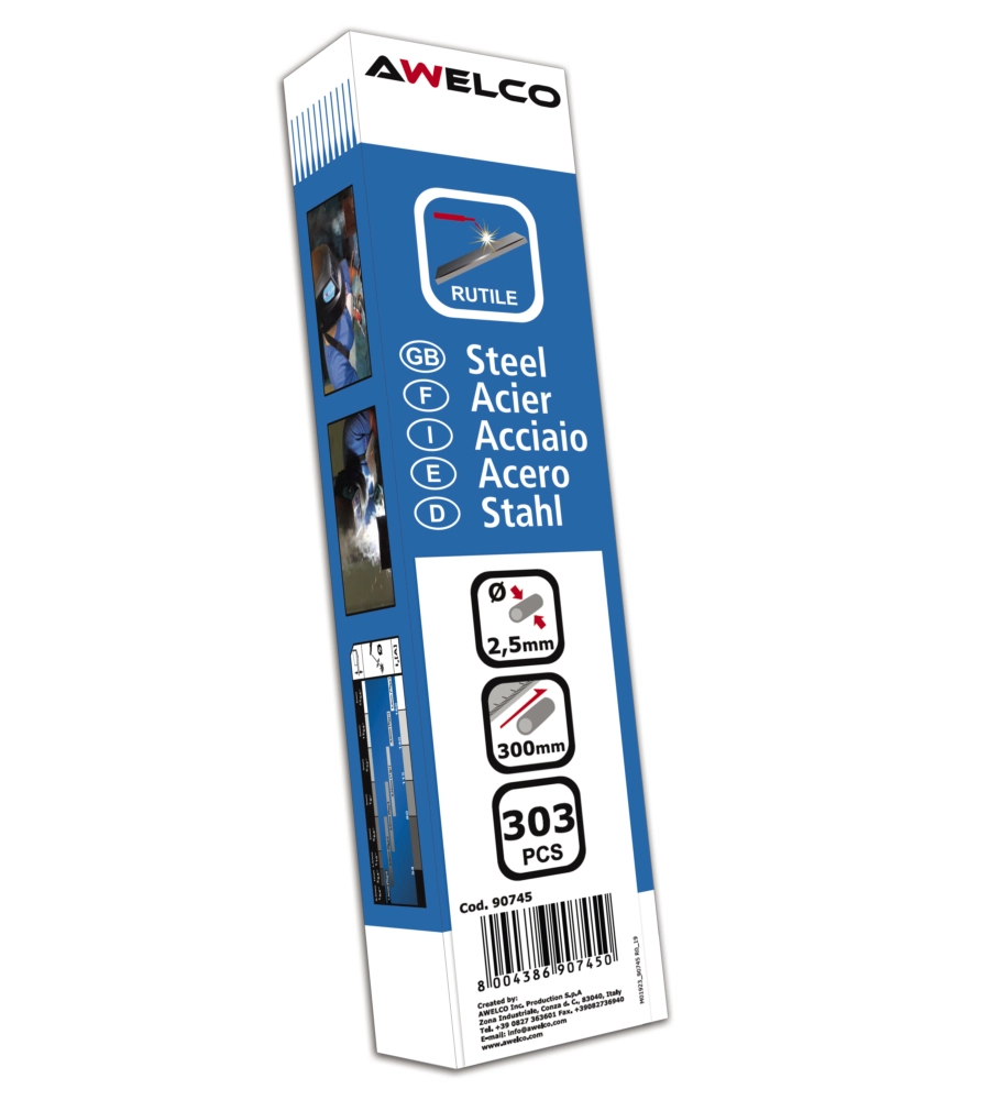 ELETTRODI RUTILICI PER SALDATRICE MMA DIAMETRO 2,5 MM X 300 MM 302 PEZZI - AWELCO