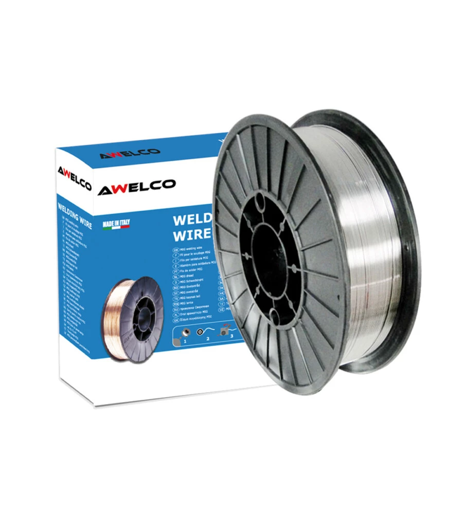 FILO PER SALDATURA IN ACCIAIO INOX PER SALDATRICI MIG A FILO BOBINA DIAMETRO 200 MM CON FILO DA 0,8 MM - AWELCO