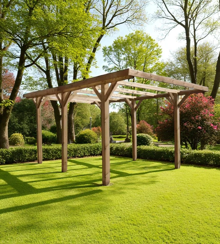 TETTOIA AUTO SINGOLA IN LEGNO 304X512X233 CM