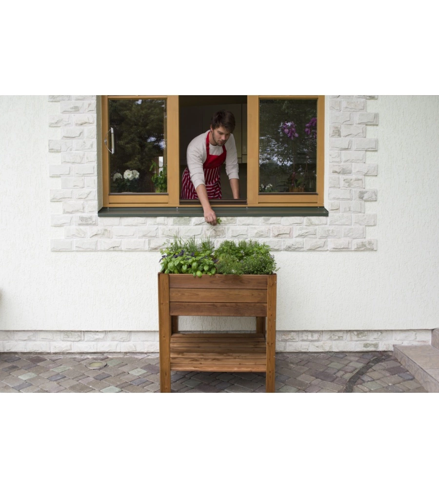 ORTO DA ESTERNO IN LEGNO APPLE SMALL, 80X80 CM
