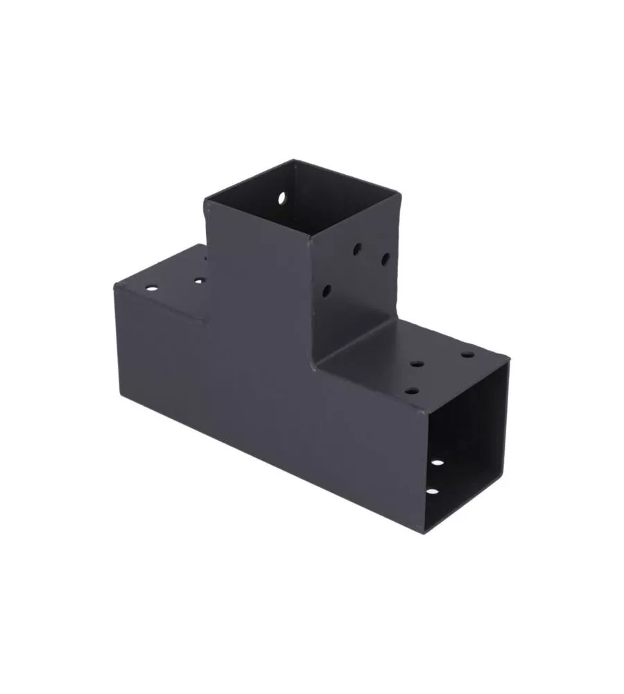 GIUNZIONE CONNETTORE PLUG-IN PER PALO 7X7 A 3 CONNESSIONI A 90°, ANTRACITE - SUKI