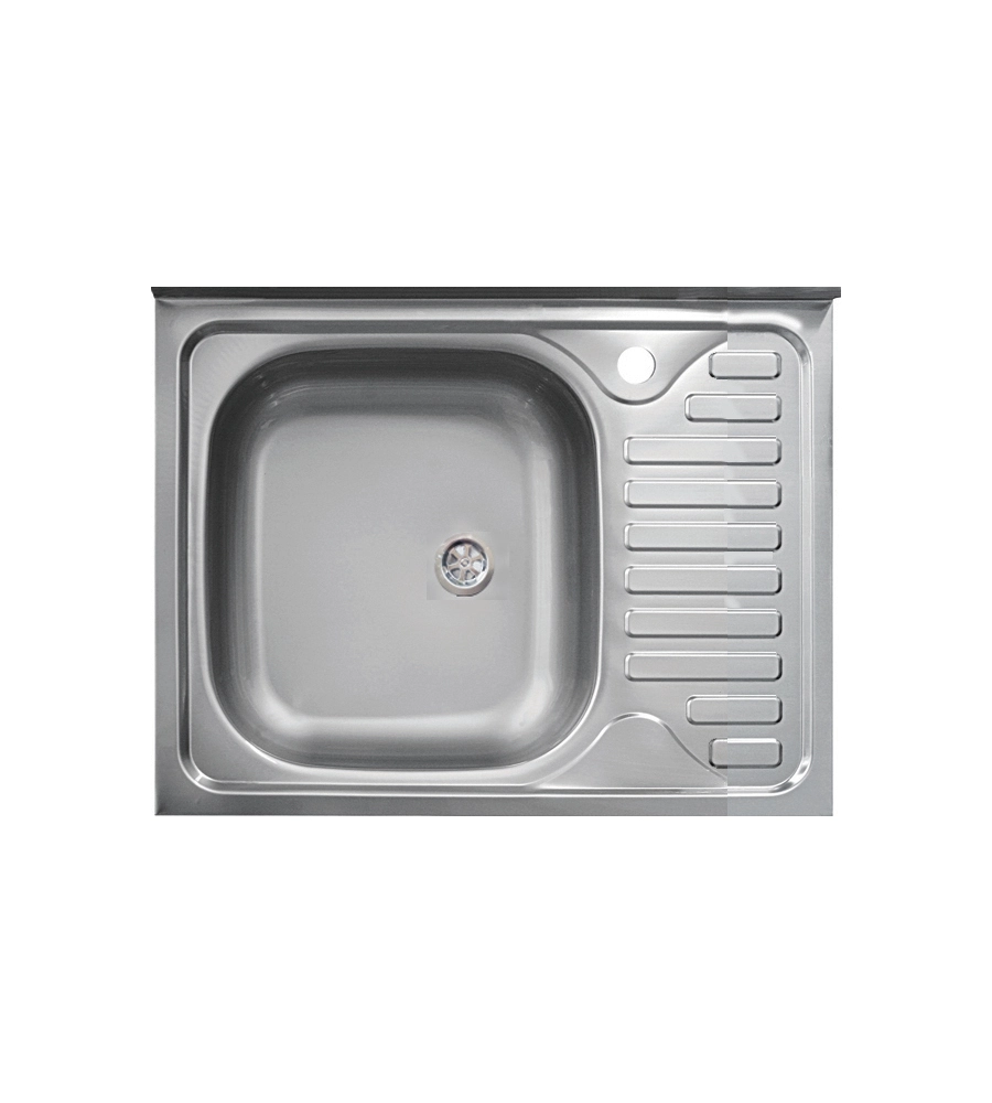 Lavello da cucina con singola vasca a sinistra e gocciolatoio 60x50 cm