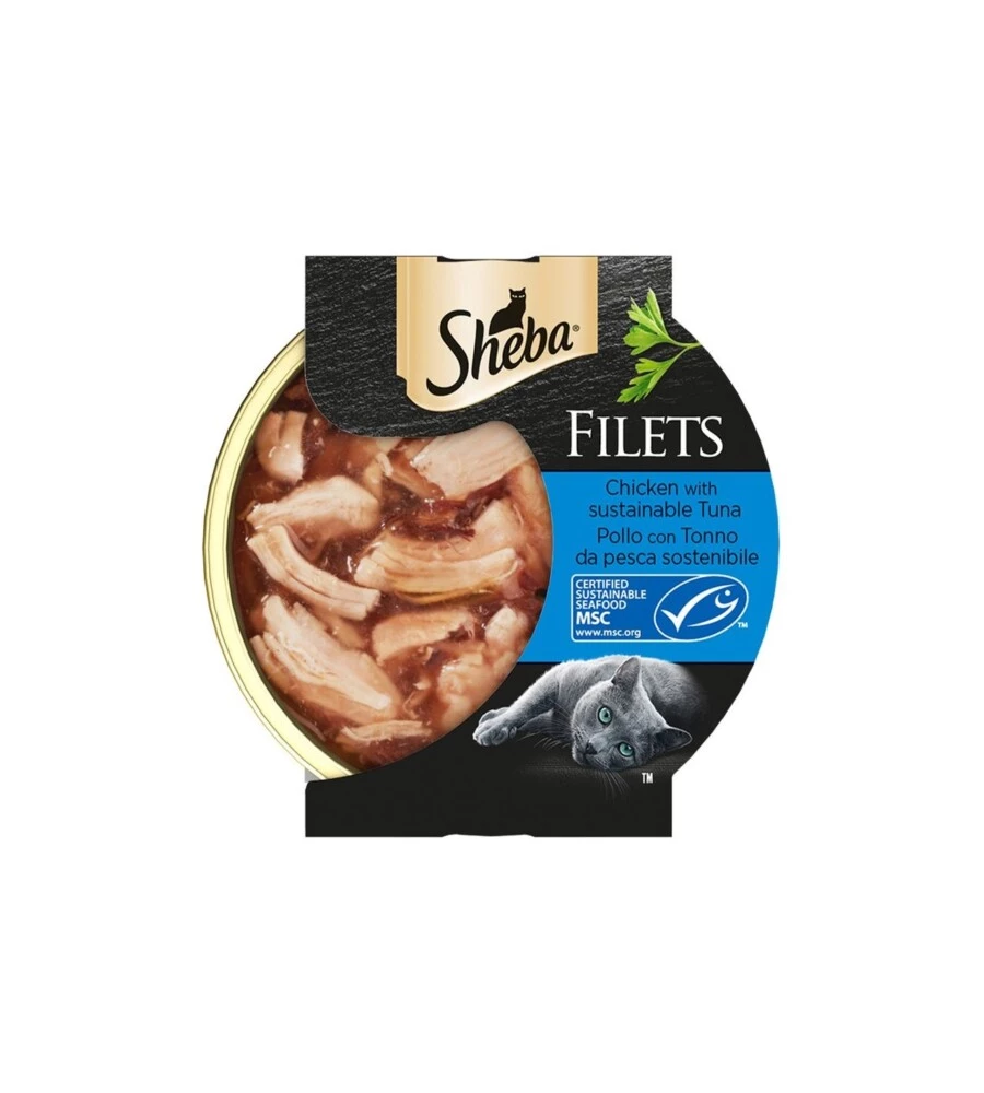 SHEBA - UMIDO PER GATTI FILETS POLLO E TONNO AL NATURALE 60 GR