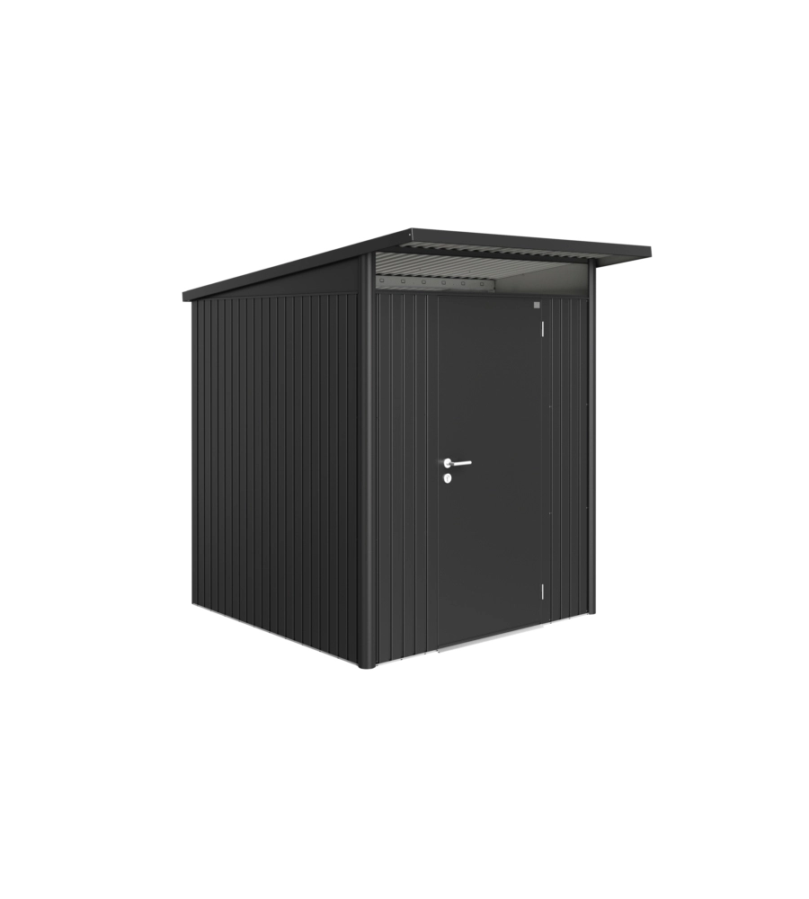 CASETTA DA GIARDINO BIOHORT "AVANTGARDE A1" IN ACCIAIO ZINCATO COLORE GRIGIO SCURO METALLIZZATO CON PORTA BATTENTE SEMPLICE 180X220X218 CM