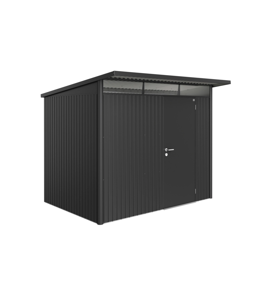 CASETTA DA GIARDINO BIOHORT "AVANTGARDE A5" IN ACCIAIO ZINCATO COLORE GRIGIO SCURO METALLIZZATO CON PORTA BATTENTE SEMPLICE 260X220X218 CM