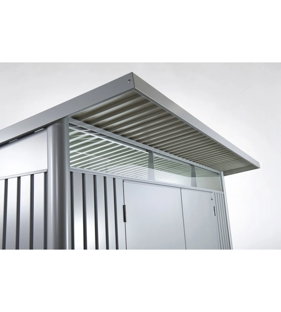 CASETTA DA GIARDINO BIOHORT "AVANTGARDE A6" IN ACCIAIO ZINCATO COLORE GRIGIO SCURO METALLIZZATO CON PORTA BATTENTE DOPPIA 260X260X218 CM