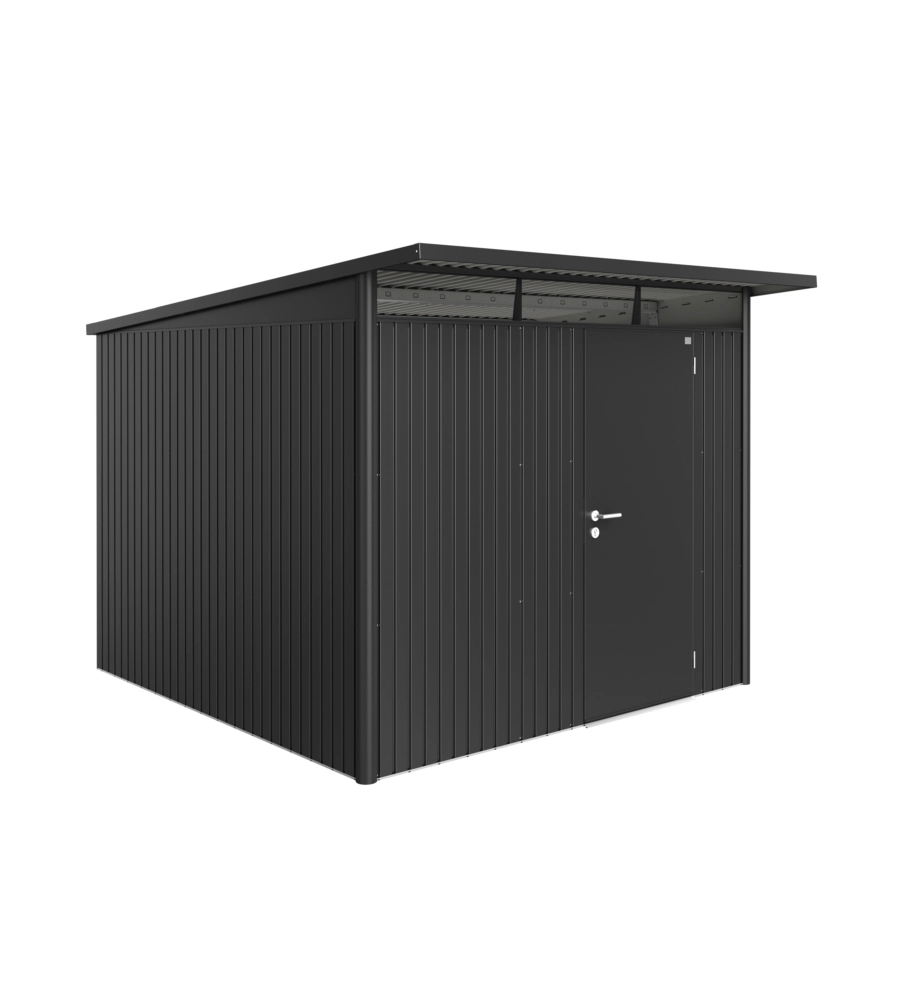 CASETTA DA GIARDINO BIOHORT "AVANTGARDE A7" IN ACCIAIO ZINCATO COLORE GRIGIO SCURO METALLIZZATO CON PORTA BATTENTE SEMPLICE 260X300X218 CM