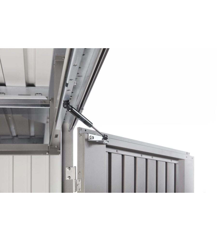 CASETTA DA GIARDINO BIOHORT "AVANTGARDE A8" IN ACCIAIO ZINCATO COLORE GRIGIO SCURO METALLIZZATO CON PORTA BATTENTE DOPPIA 260X380X222 CM