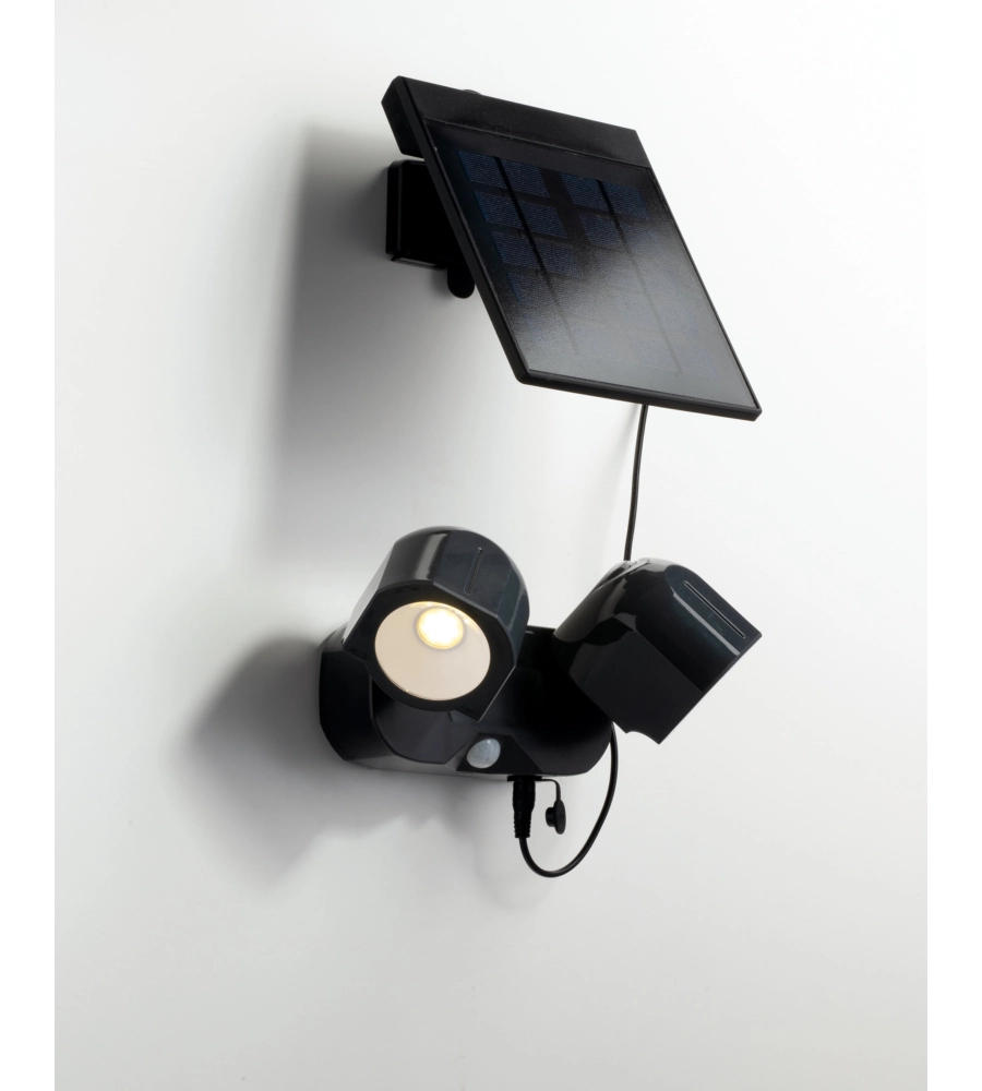 PROIETTORE LED "SHIVA" ANTRACITE CON PANNELLO SOLARE, 2X 1,5W
