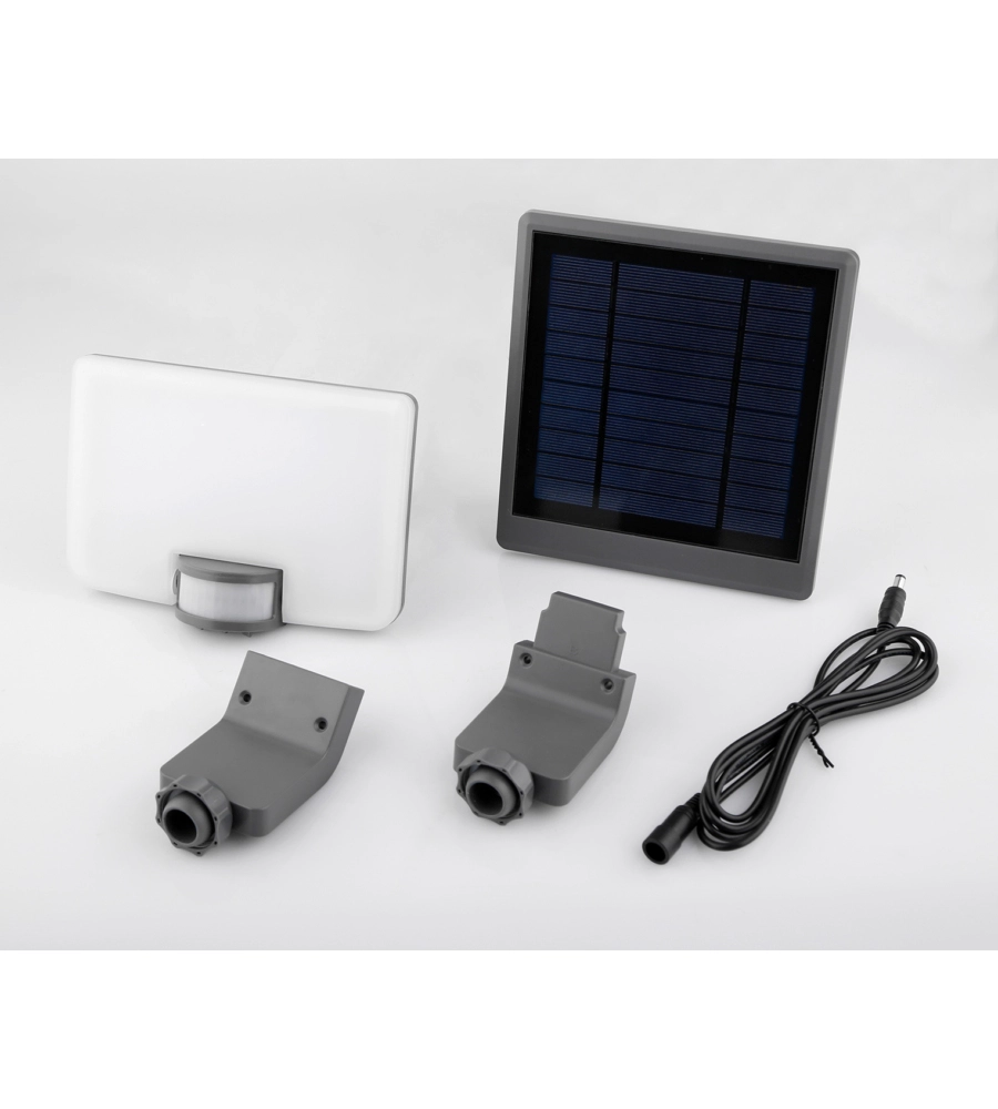 PROIETTORE LED "ULYSSE" ANTRACITE CON PANNELLO SOLARE, 10 W