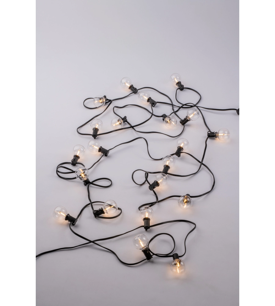 STRINGA LED A ENERGIA SOLARE "PICNIC" NERA 7.6 M, 0.3 W, 25XE12