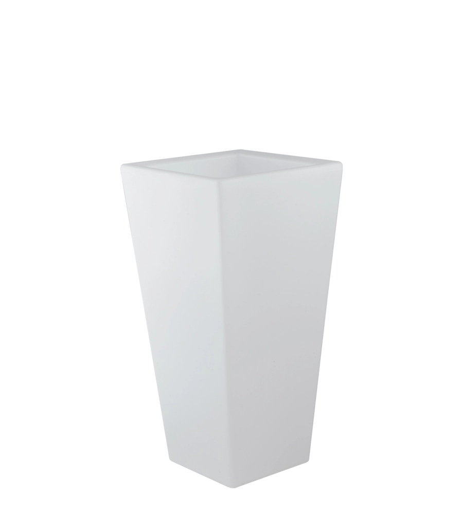 VASO DA GIARDINO LED "GECO" BIANCO 38X38X90 CM, 4W