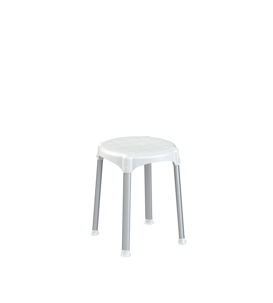 SGABELLO DA BAGNO TONDO, BIANCO