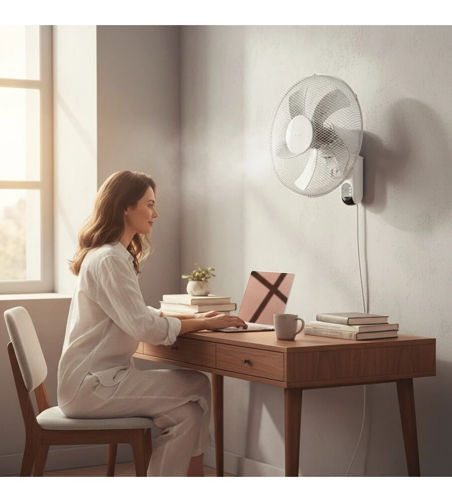 VENTILATORE A PARETE CON 5 PALE E TELECOMANDO - BIMAR VM45