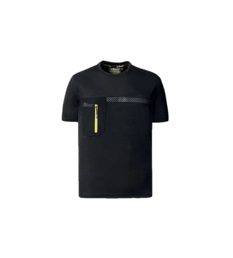 T-SHIRT DA LAVORO U-POWER "CRISTAL BLACK CARBON" NERO TG M