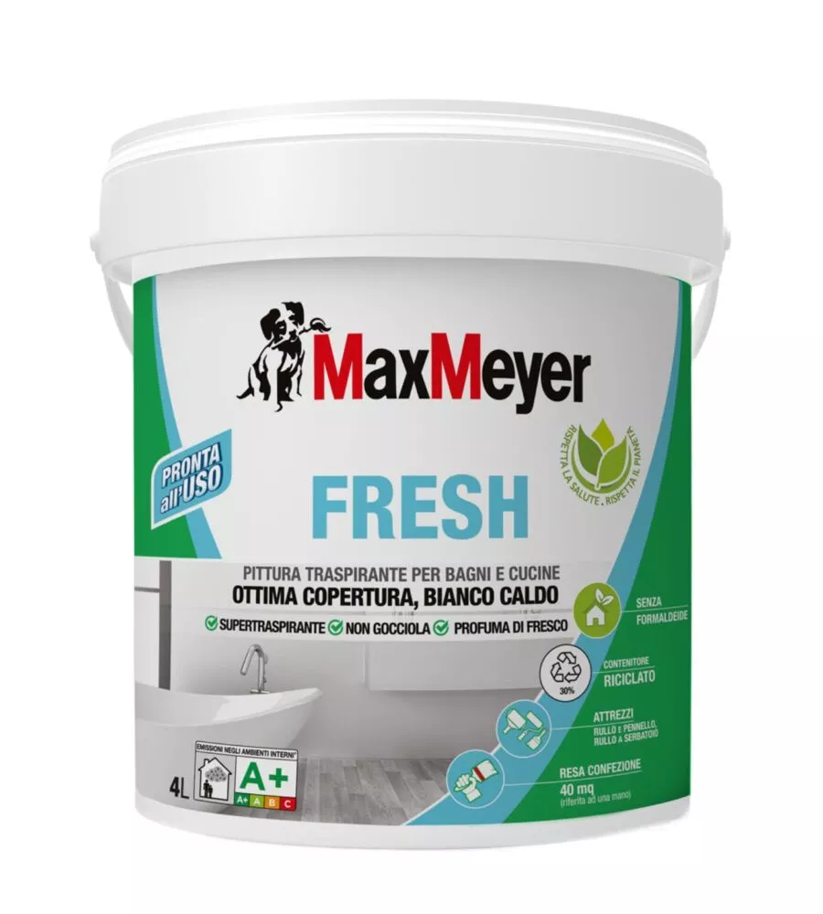 Pittura murale traspirante max Meyer "Fresh A+" bianco 10 lt