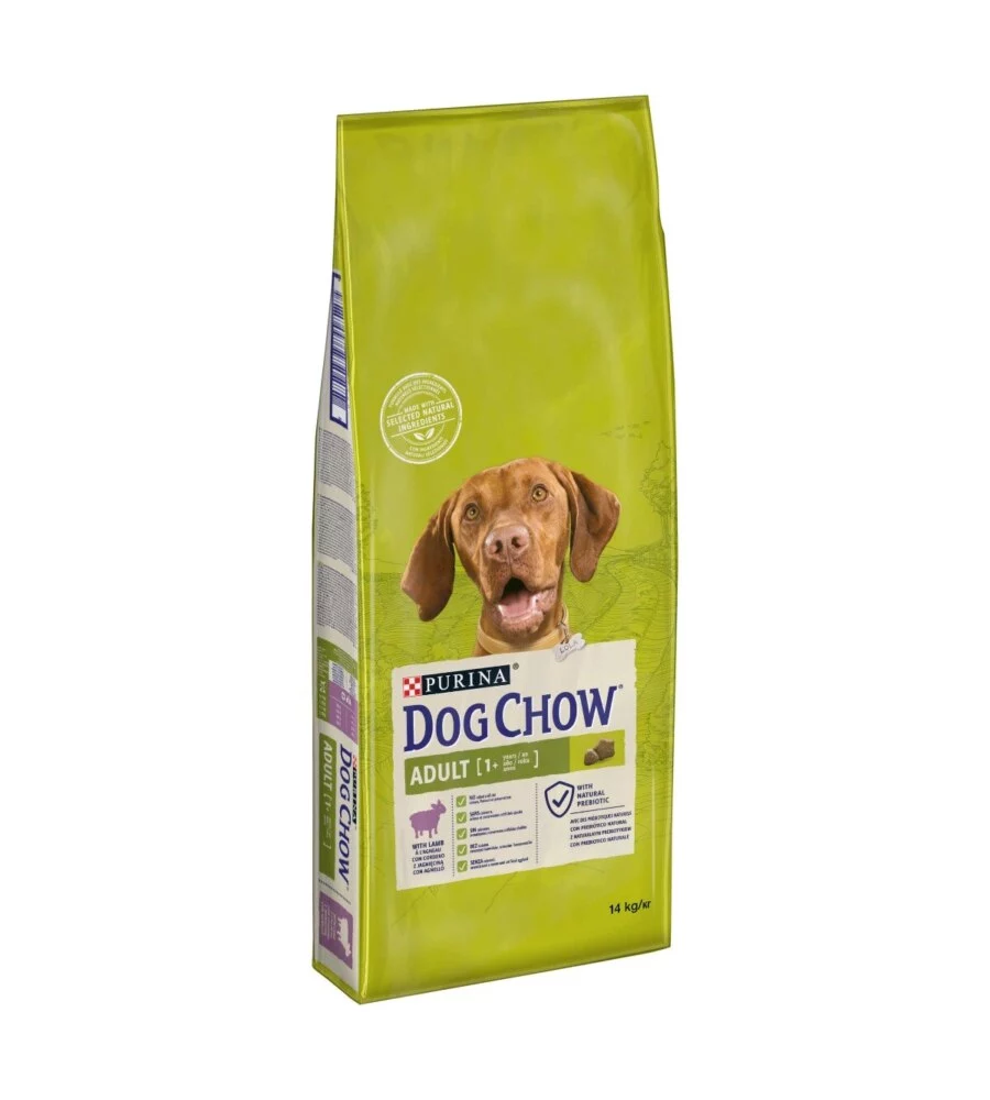 CROCCHETTE PER CANI PURINA "DOG CHOW" ADULTO DI TUTTE LE TAGLIE CON AGNELLO 14 KG