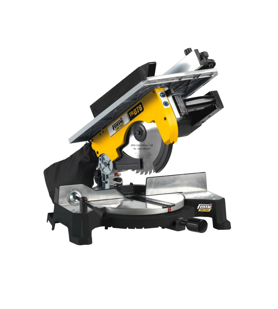 TRONCATRICE PER LEGNO TR078 FEMI JOB LINE CON SEGA CIRCOLARE DA 250 MM,  1800 W - FEMI