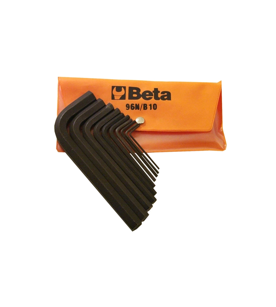 SET DI 10 CHIAVI MASCHIO ESAGONALI - PIEGATE BRUNITE - BETA 96N/B