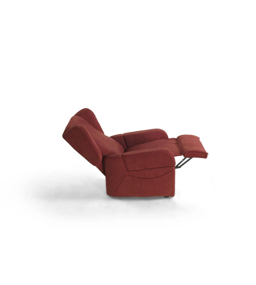 POLTRONA CON RECLINER E ALZATA ELETTRICA "DEA", ROSSA, 74X92X102 CM