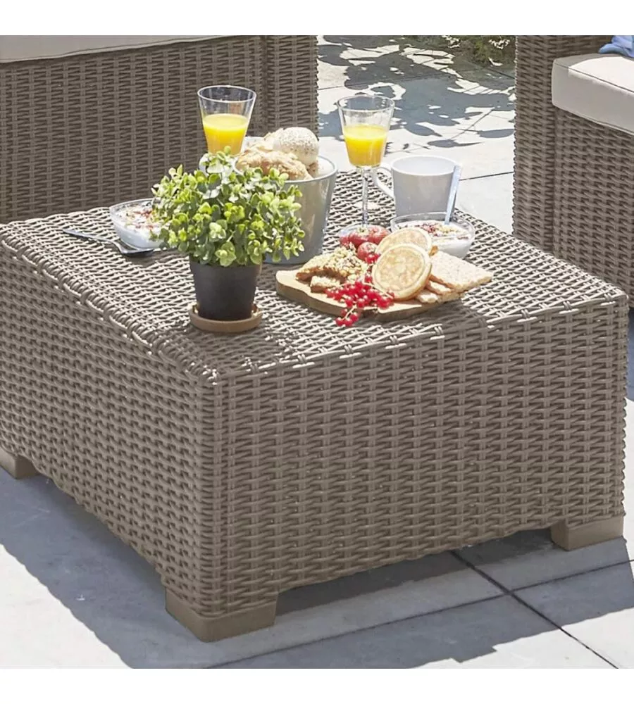 TAVOLINO DA ESTERNO CALIFORNIA COLOR CAPPUCCINO, 68X68X35 CM - KETER