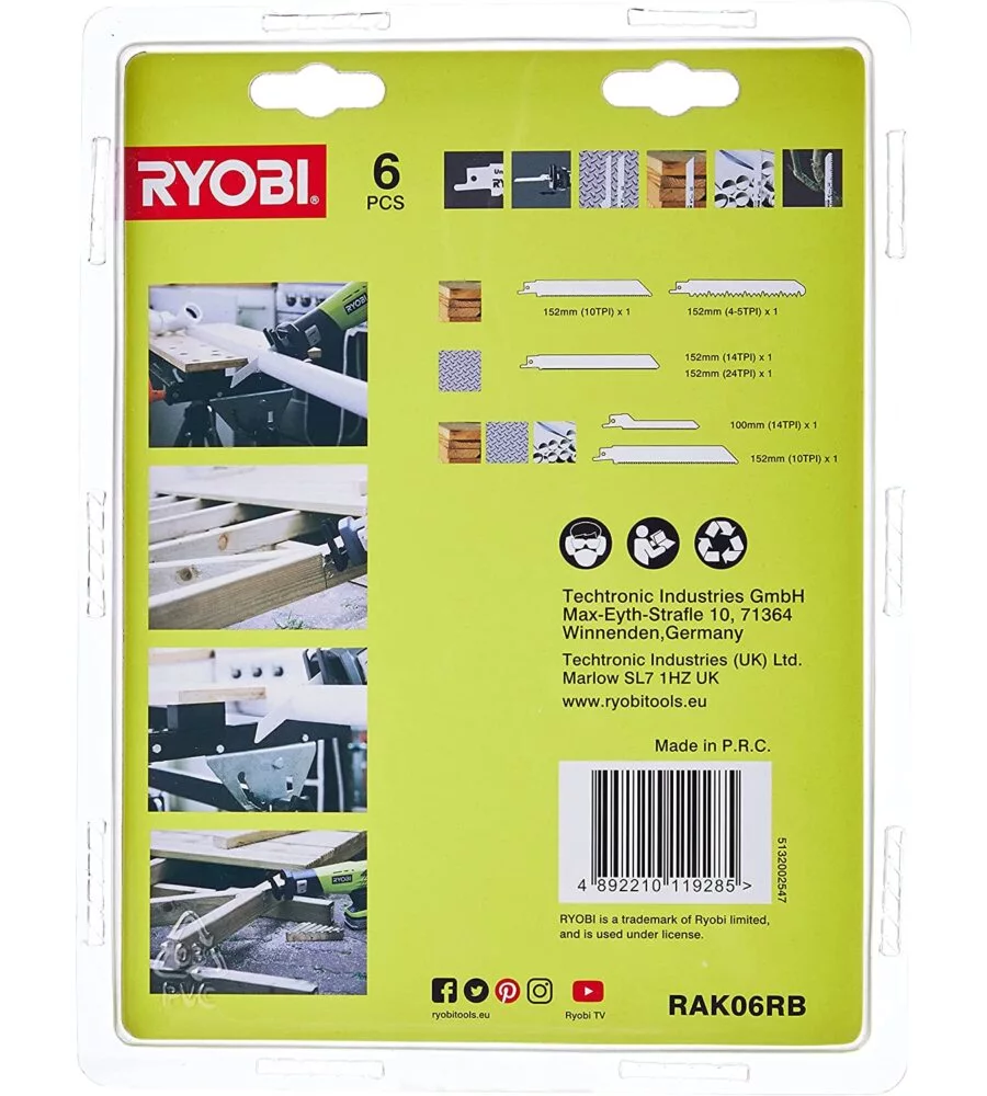LAME DI RICAMBIO PER SEGA A GATTUCCIO RYOBI RAK06RB - RYOBI
